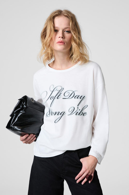 DAZULU Damen Langarm-Shirt Bedruckt