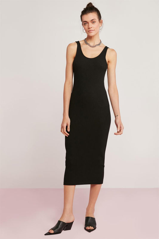 DELLA Damen Rippen Bleistiftkleid