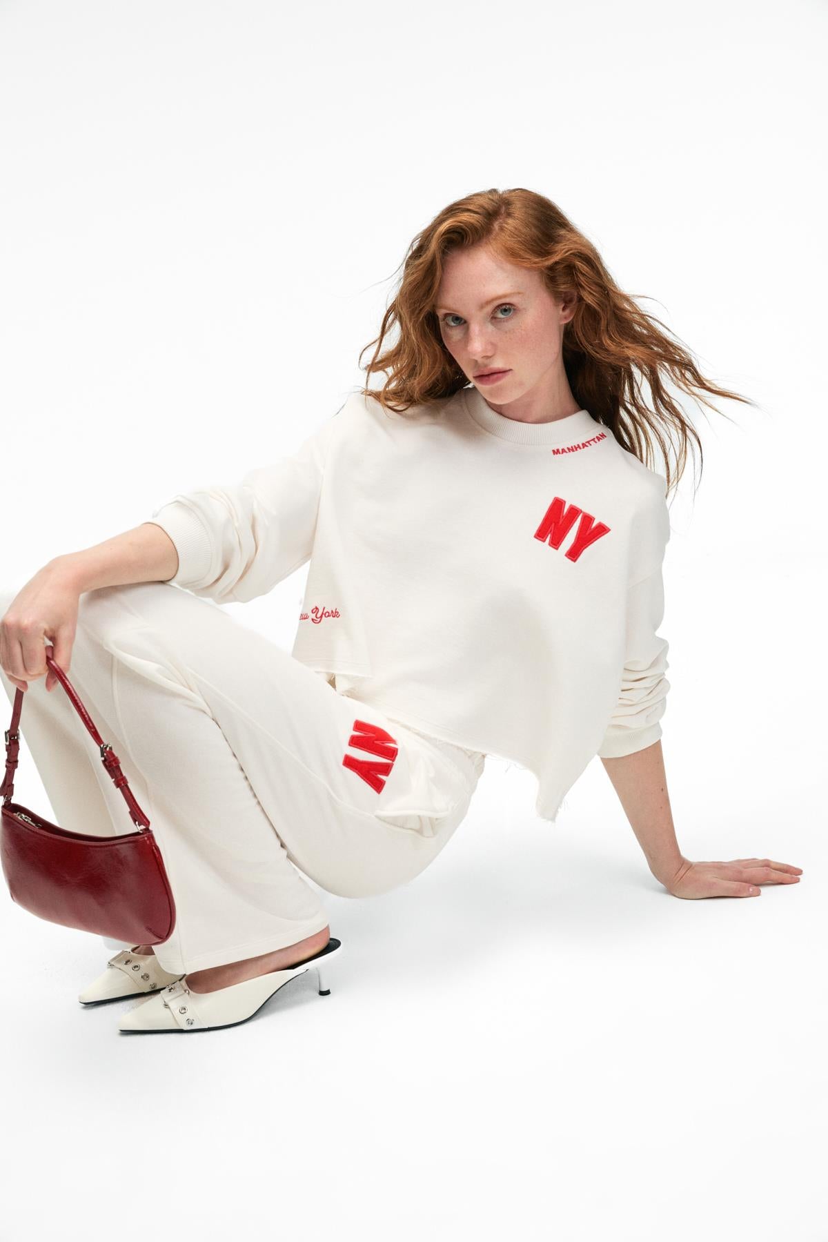 DELYRA Damen Lockeres Sweatshirt