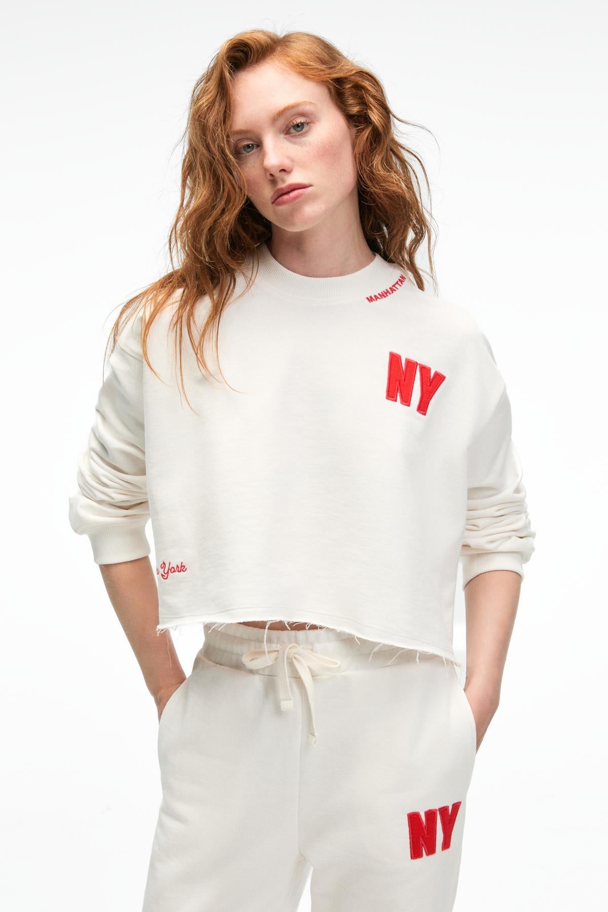 GRIMELANGE DELYRA Damen Lockeres Sweatshirt Ecru