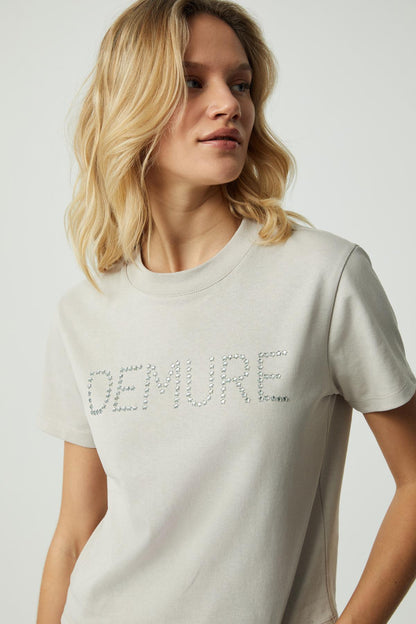 DEMURA Damen T-Shirt mit Verzierung