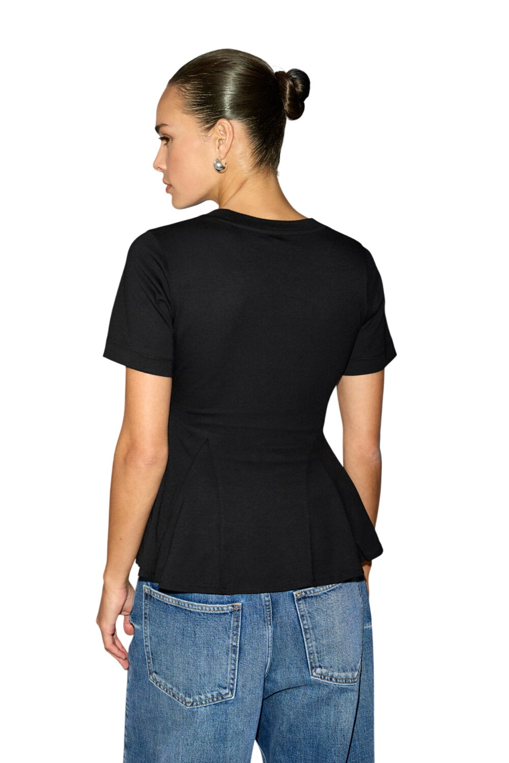 DENKLEY Damen Rüschen-Peplum-Bluse
