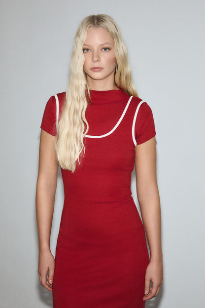 DEPORTS Damen Kleid mit Kontrasteinsatz