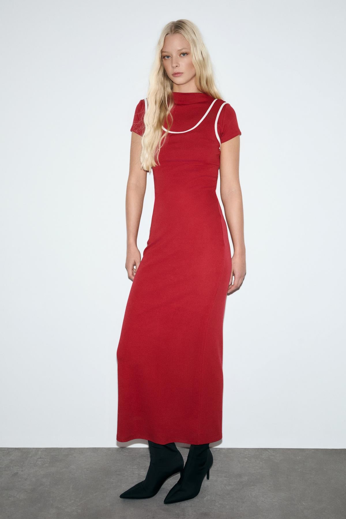 DEPORTS Damen Kleid mit Kontrasteinsatz