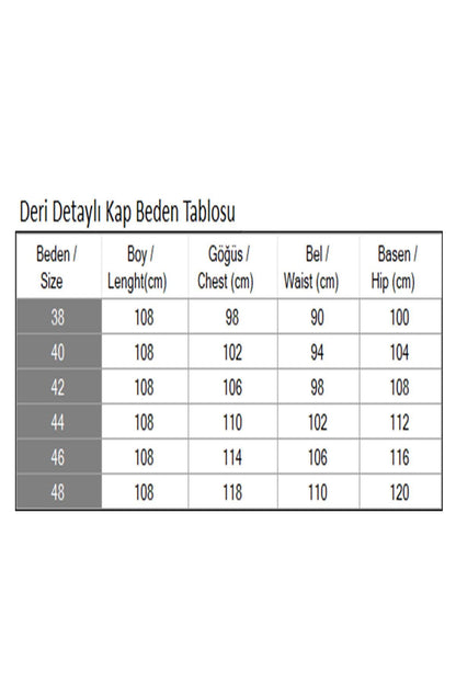 Leder Detailmantel Tan 19213