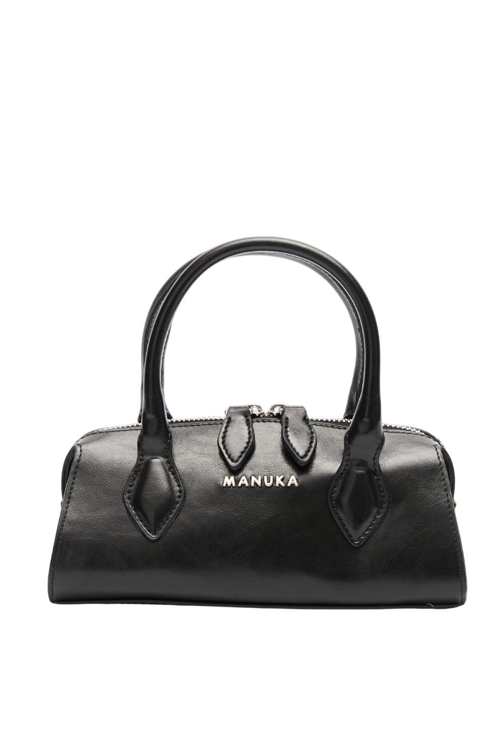 Schwarze Polo-Mini-Tasche aus Leder