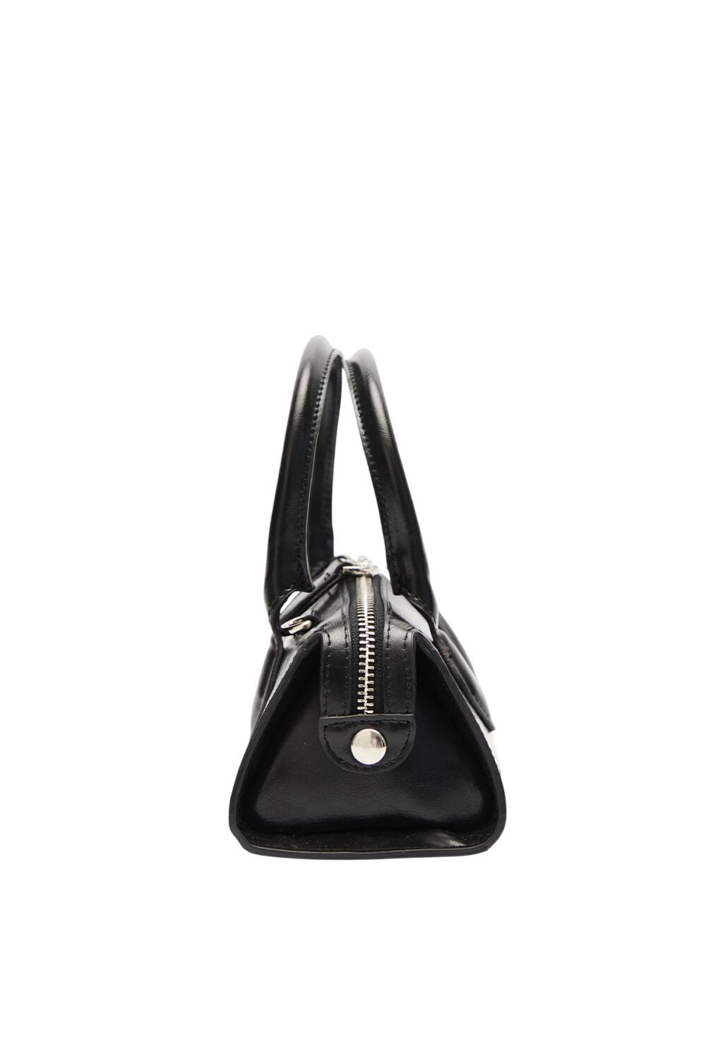 Schwarze Polo-Mini-Tasche aus Leder
