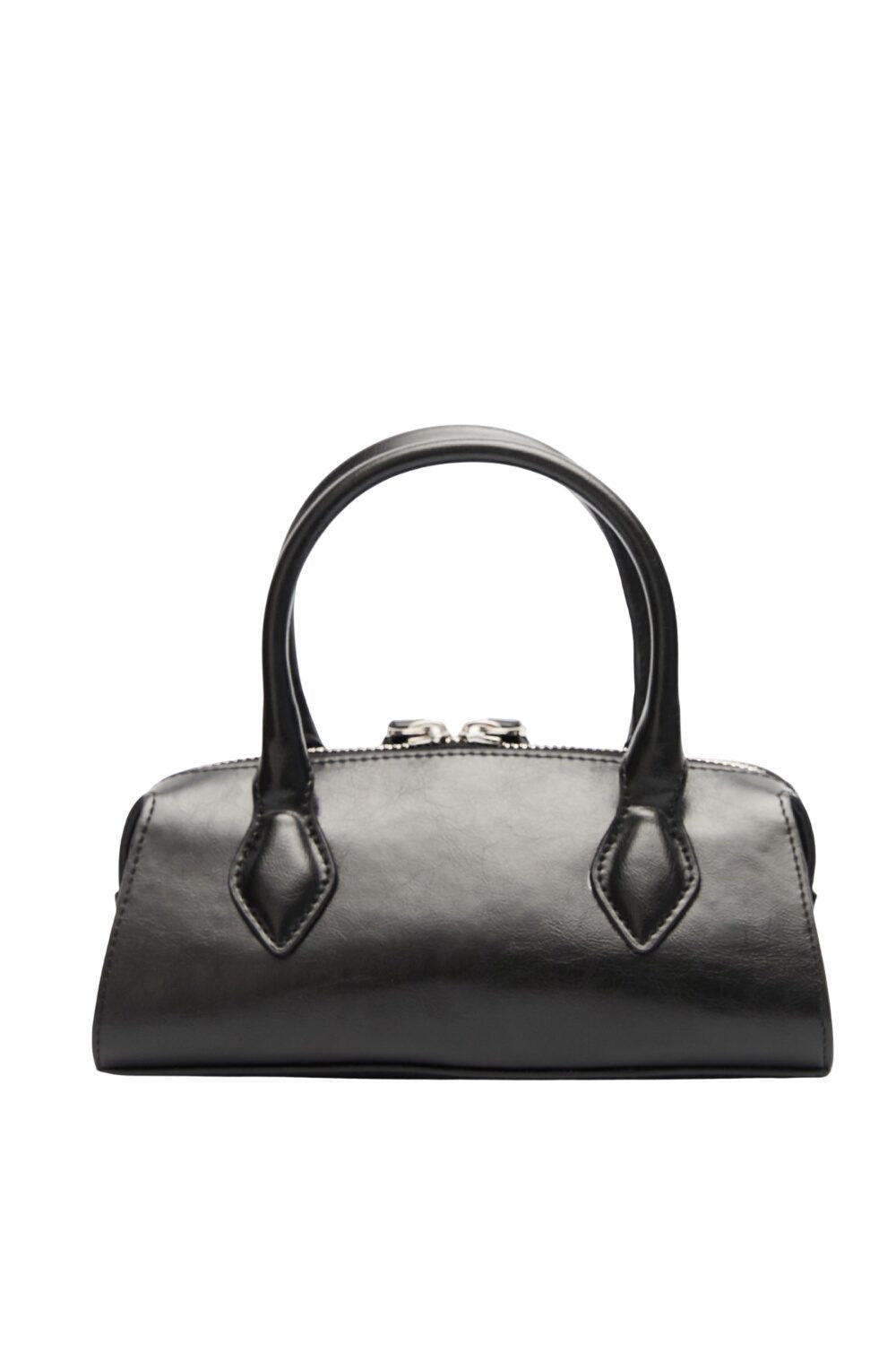 Schwarze Polo-Mini-Tasche aus Leder