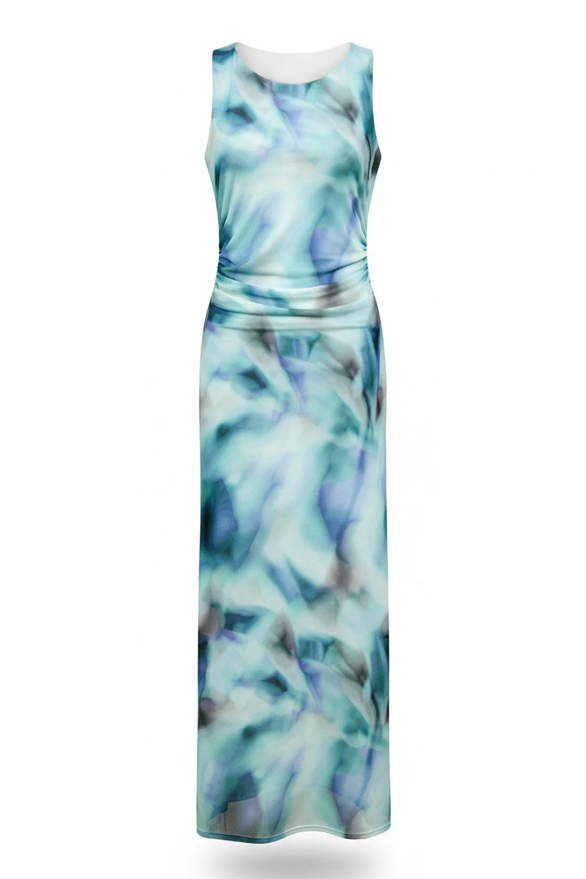 Gemustertes Tüll Maxikleid mit Futter