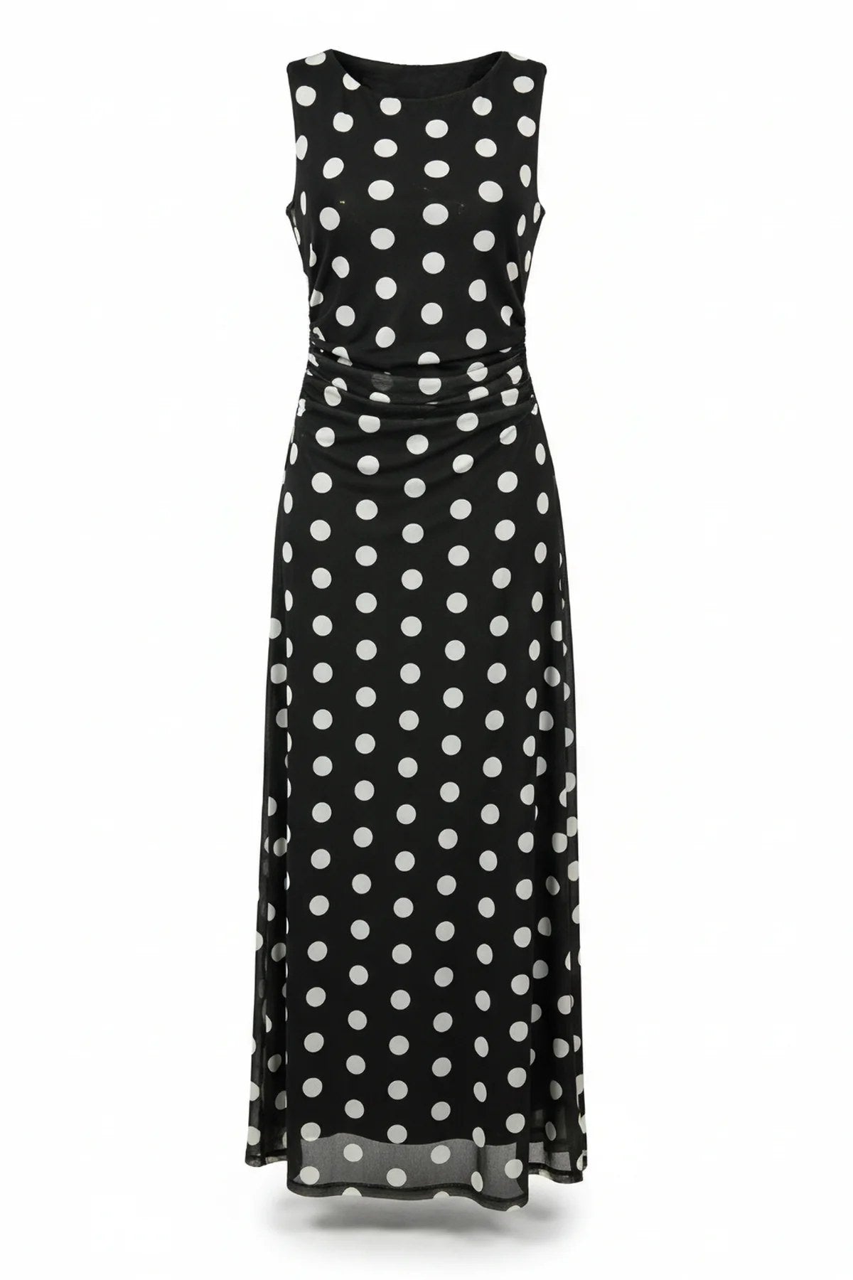 Gemustertes Tüll Maxikleid mit Futter