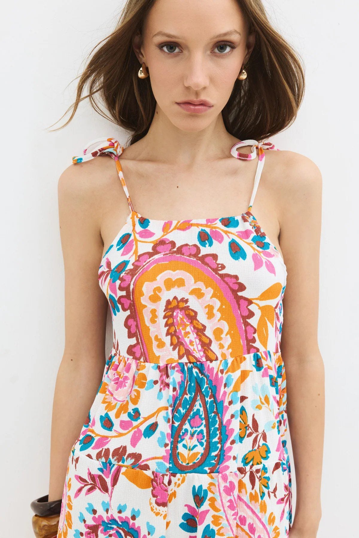 Muster Maxi Kleid mit Fluss