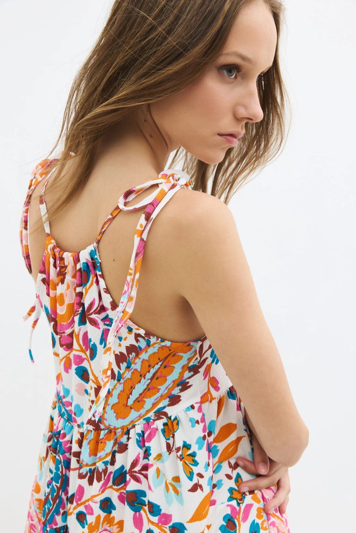 Muster Maxi Kleid mit Fluss