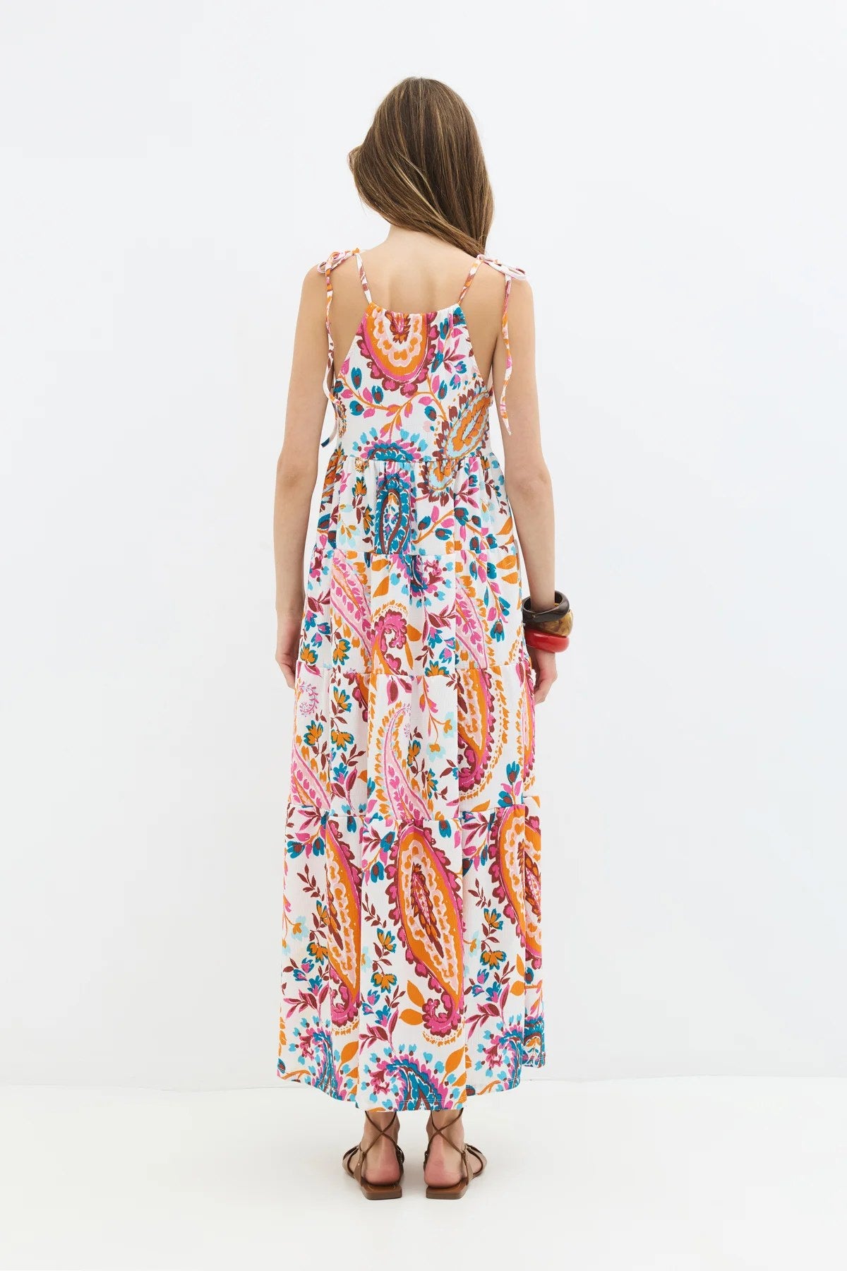 Muster Maxi Kleid mit Fluss