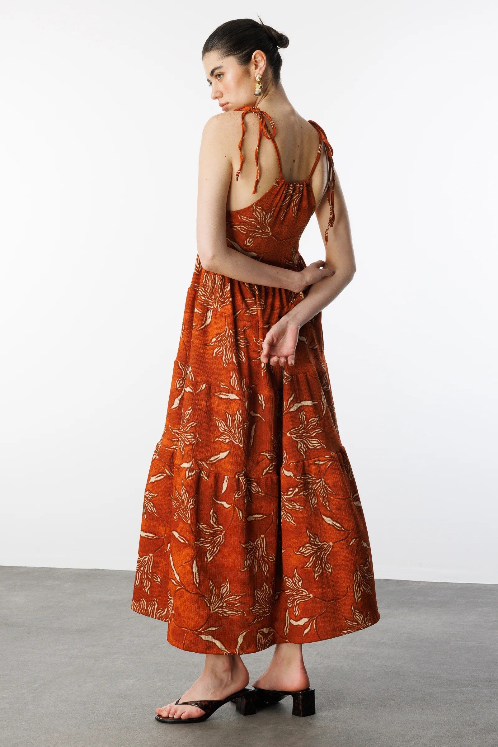 Muster Maxi Kleid mit Fluss