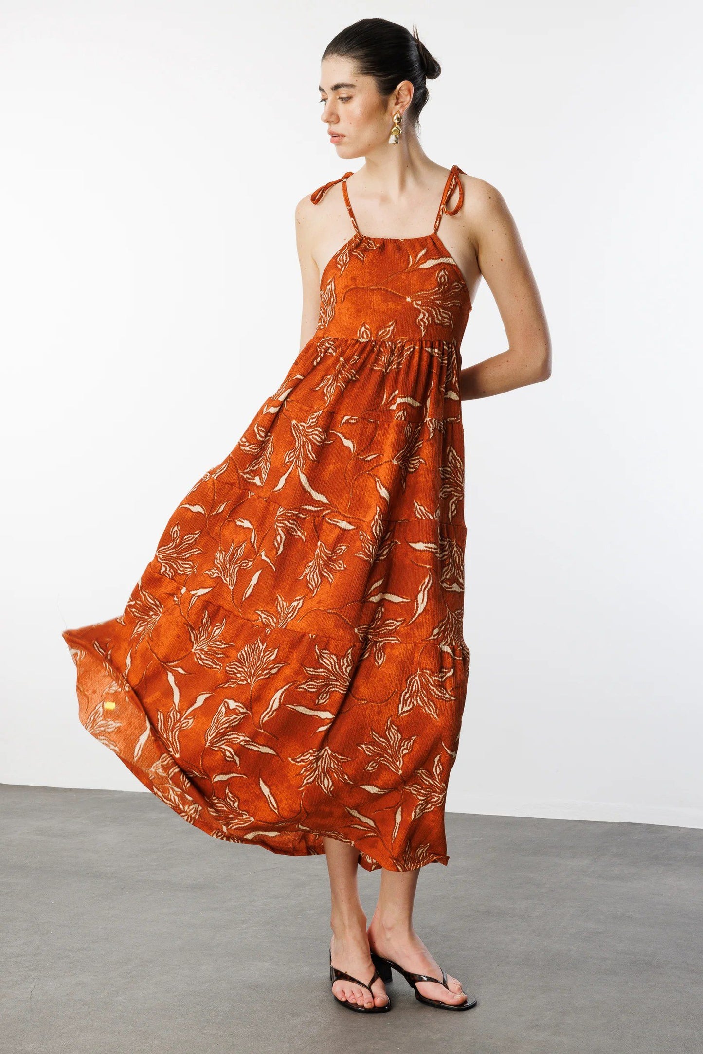 Muster Maxi Kleid mit Fluss
