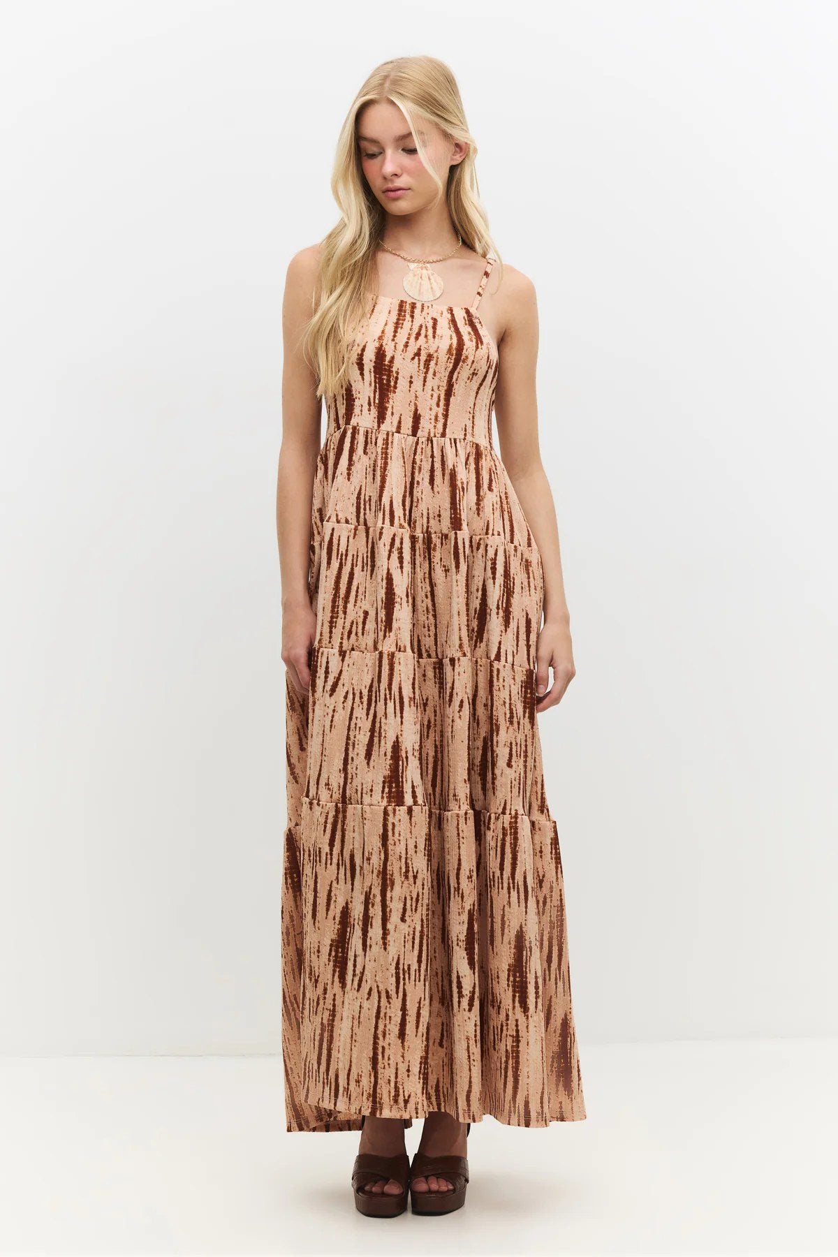 Muster Maxi Kleid mit Fluss