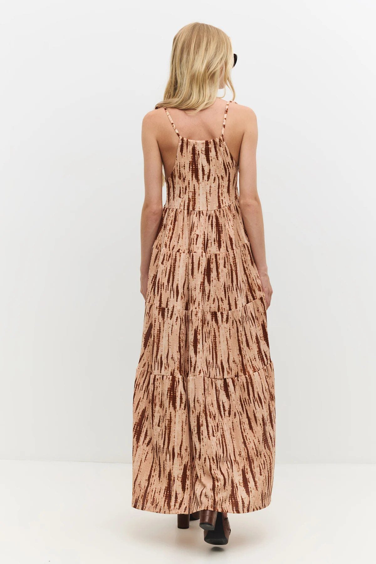 Muster Maxi Kleid mit Fluss