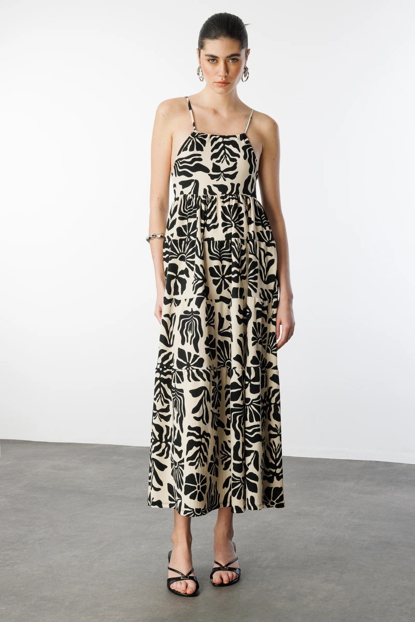 Muster Maxi Kleid mit Fluss