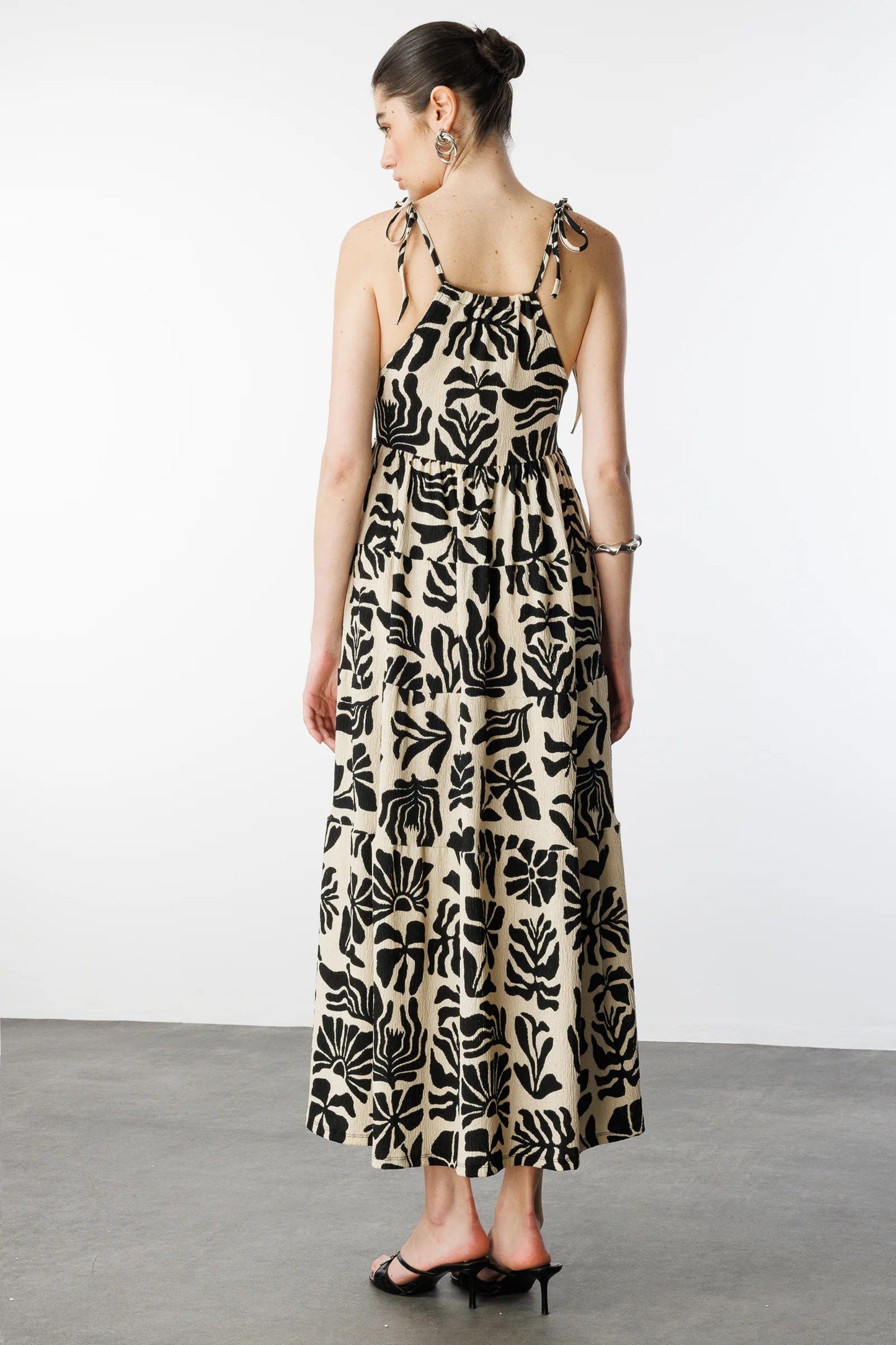 Muster Maxi Kleid mit Fluss
