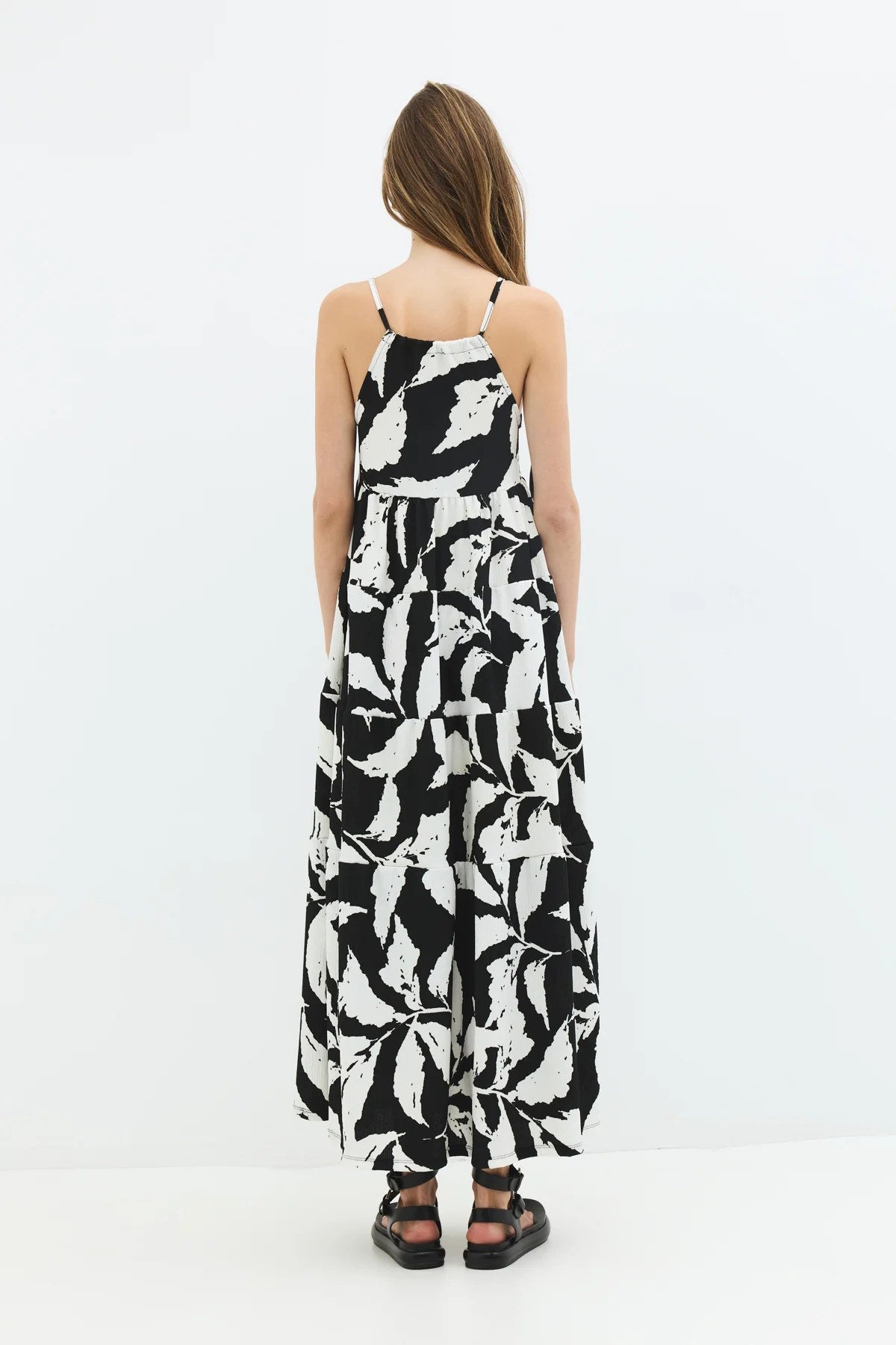 Muster Maxi Kleid mit Fluss