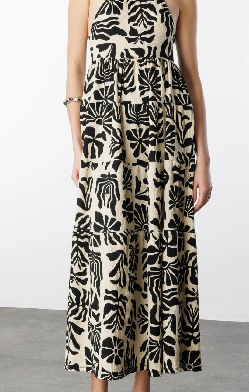 Muster Maxi Kleid mit Fluss