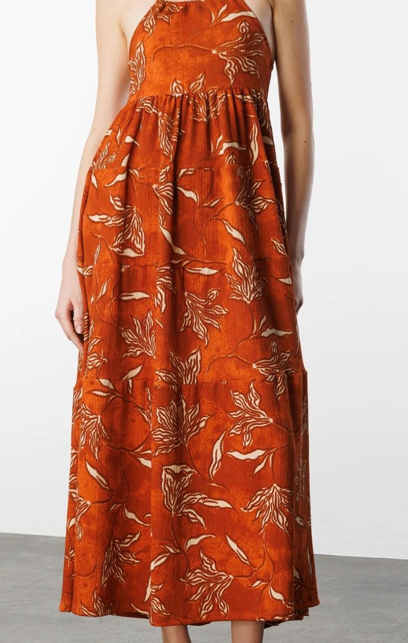 Muster Maxi Kleid mit Fluss