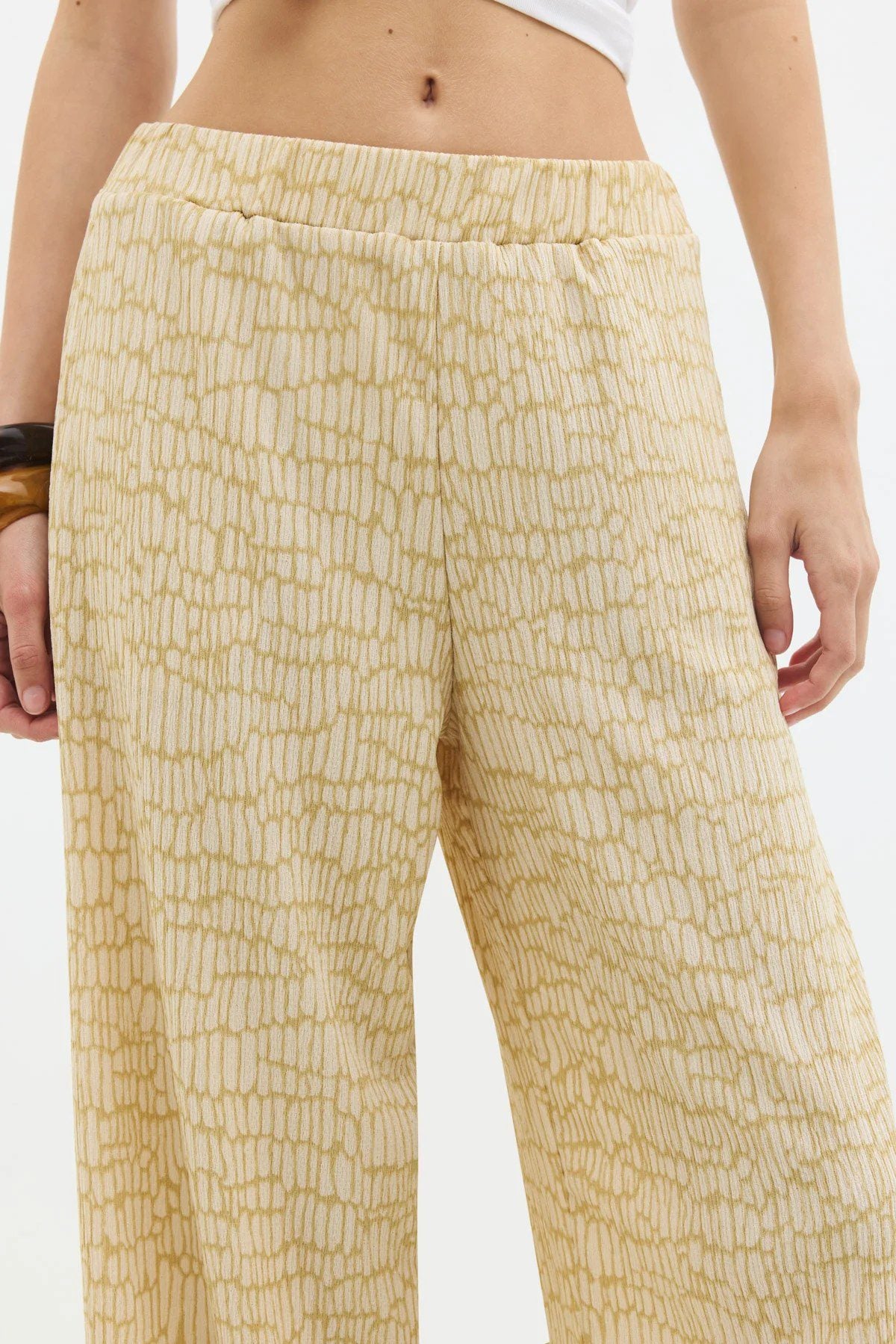 Gemusterte Weitbein-Hose
