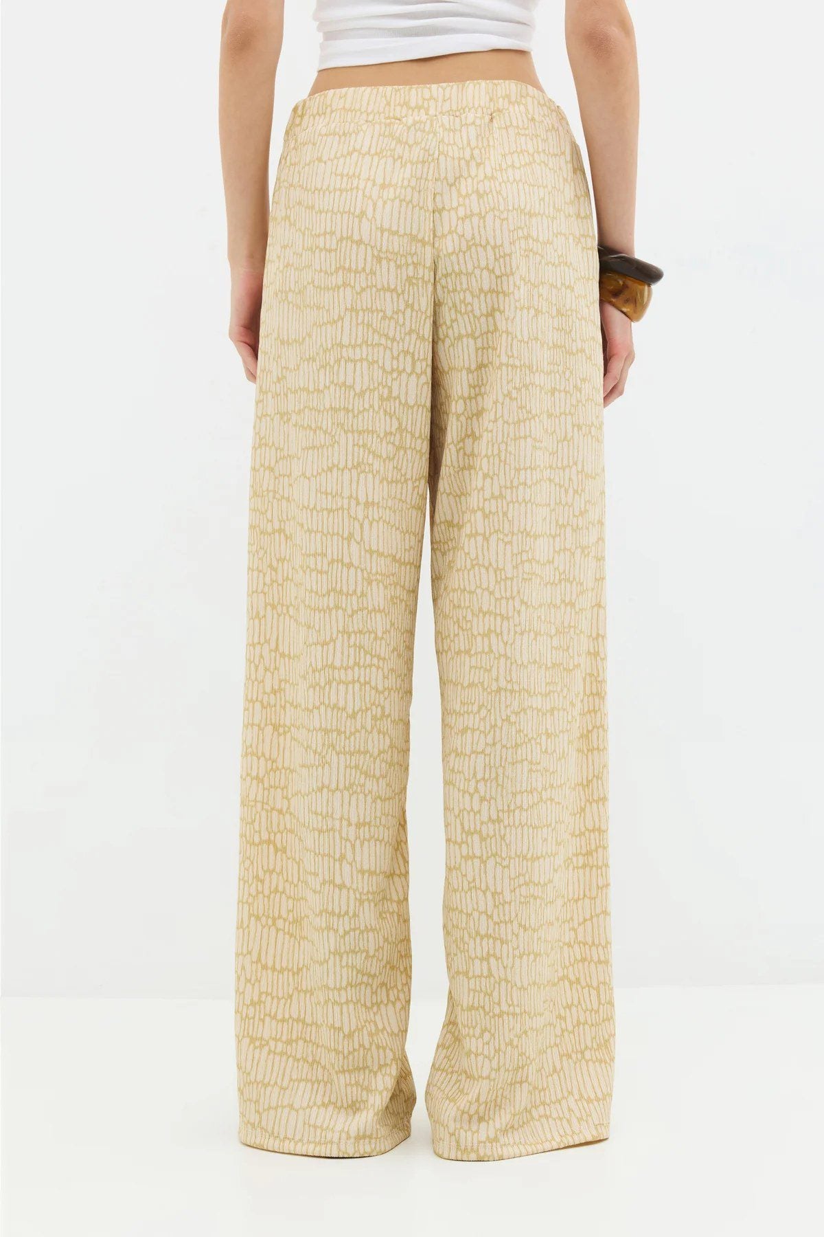 Gemusterte Weitbein-Hose