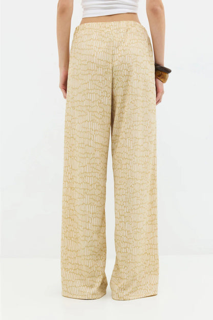 Gemusterte Weitbein-Hose