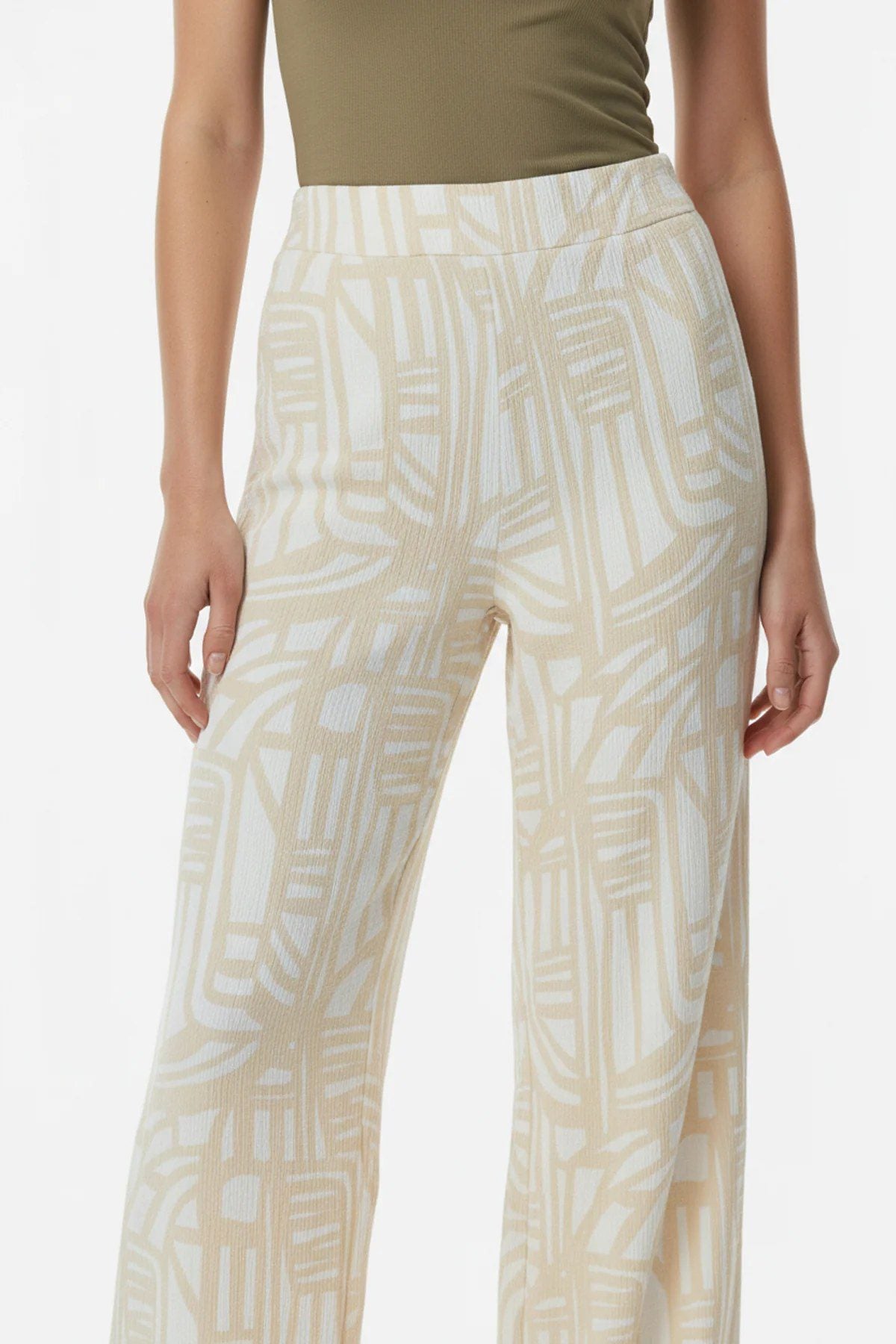 Gemusterte Weitbein-Hose