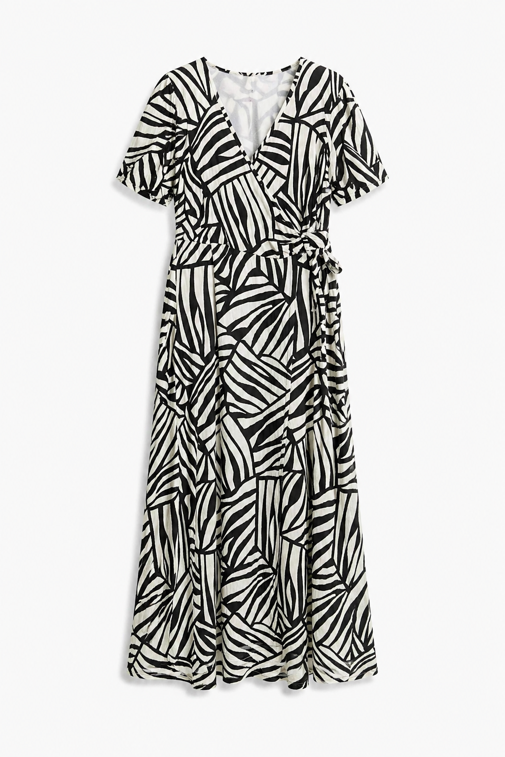 Muster Kleid mit Wickelkragen