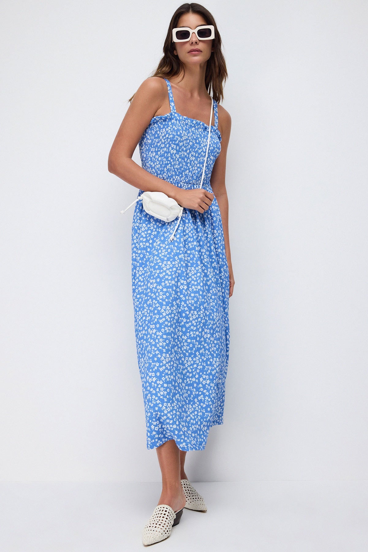 Trägerloses langes Kleid