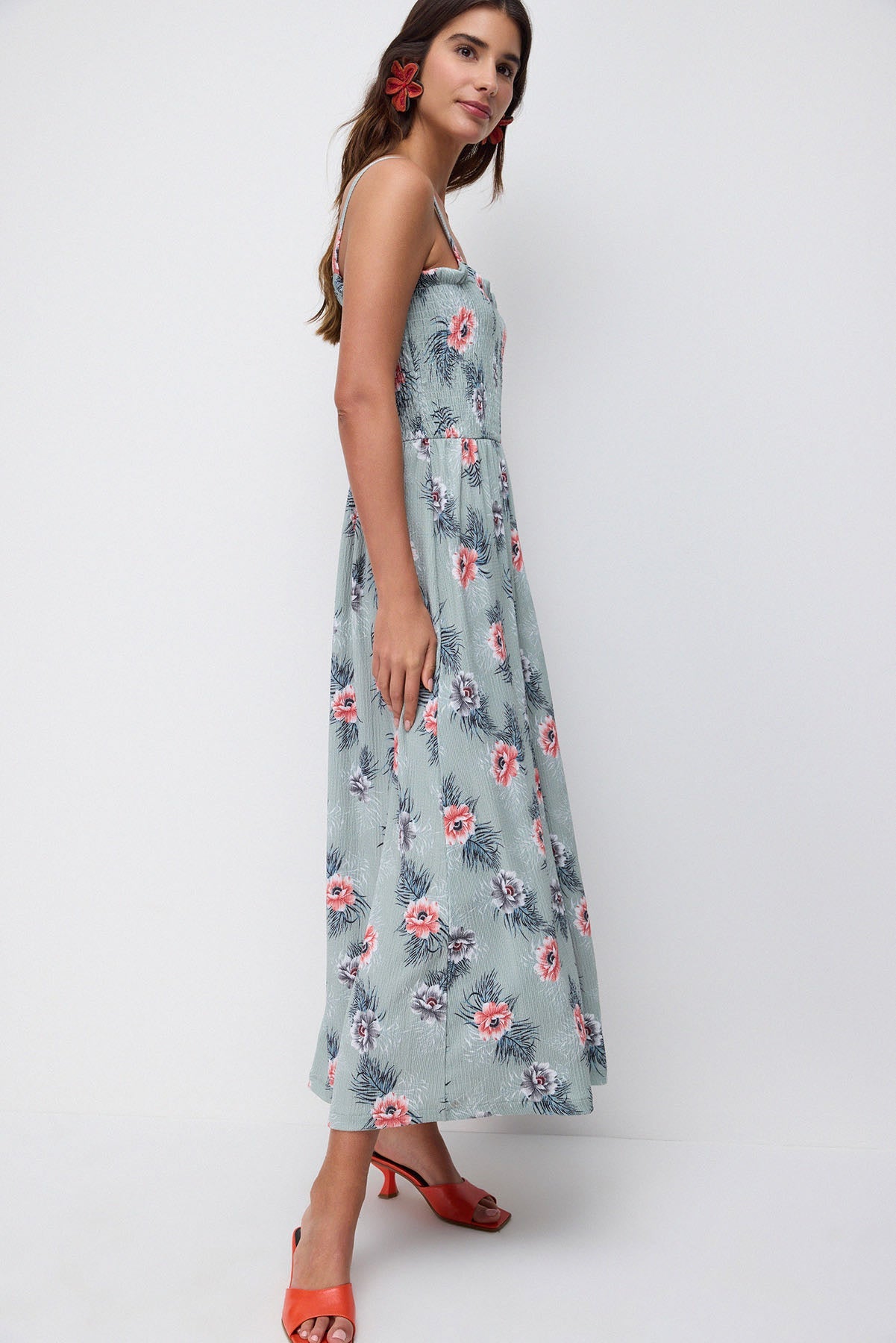 Trägerloses langes Kleid