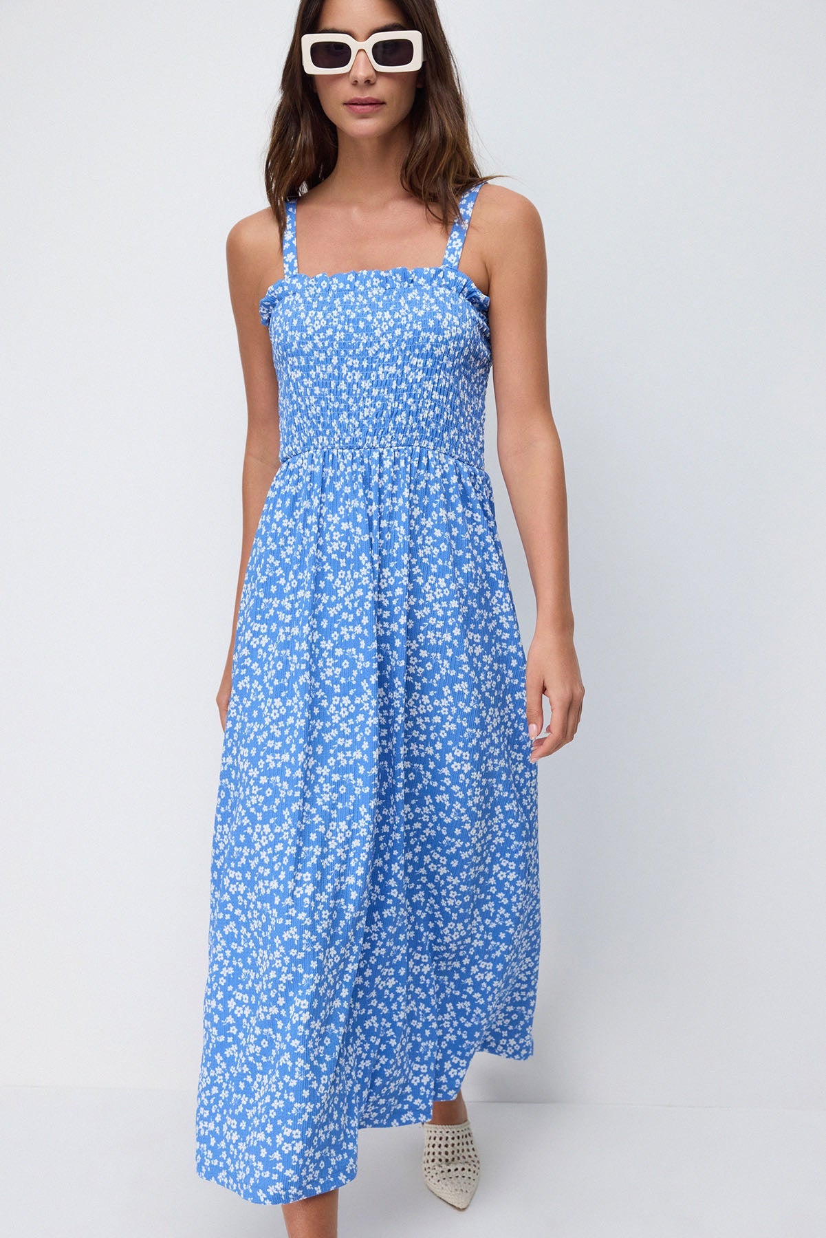 Trägerloses langes Kleid