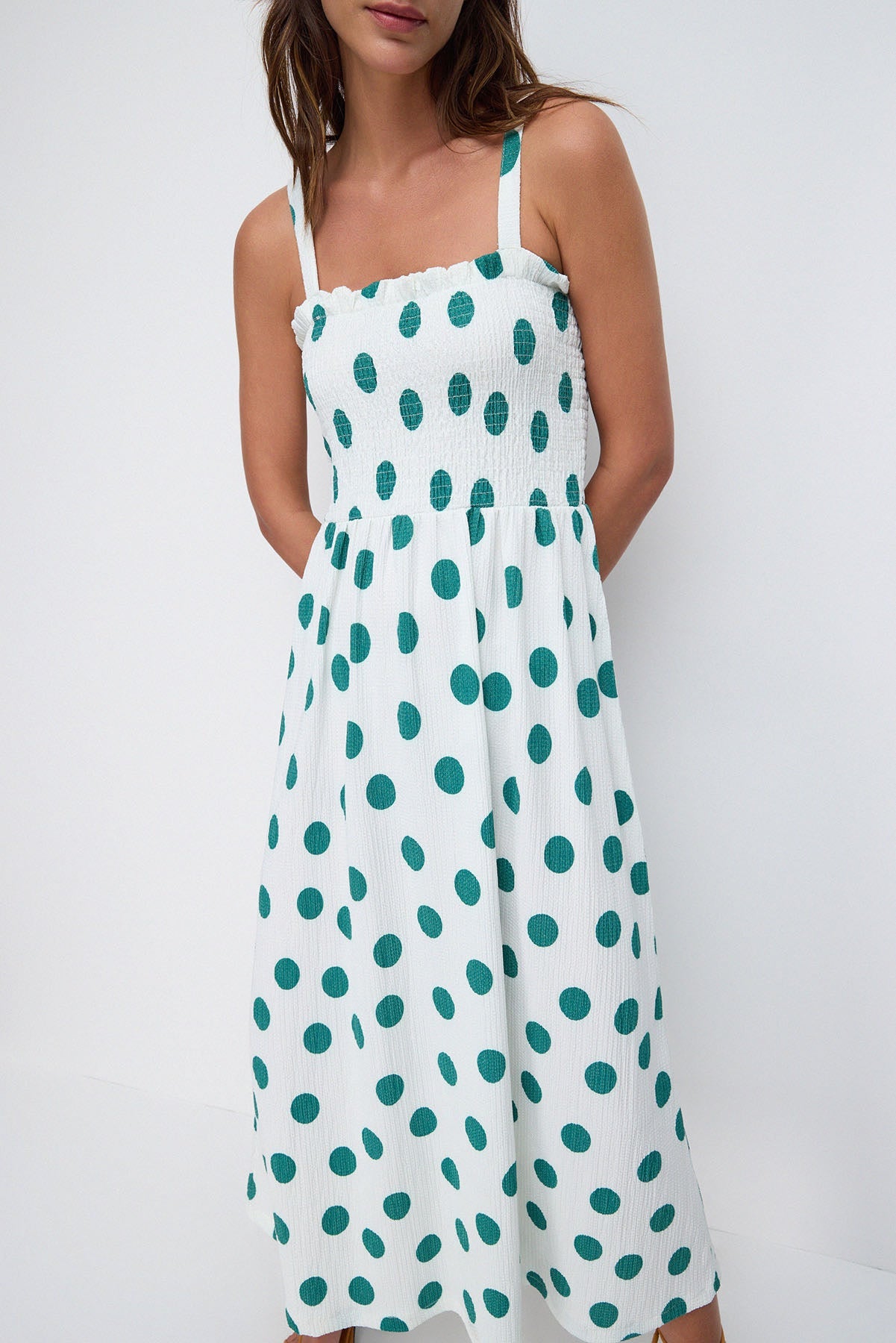 Trägerloses langes Kleid