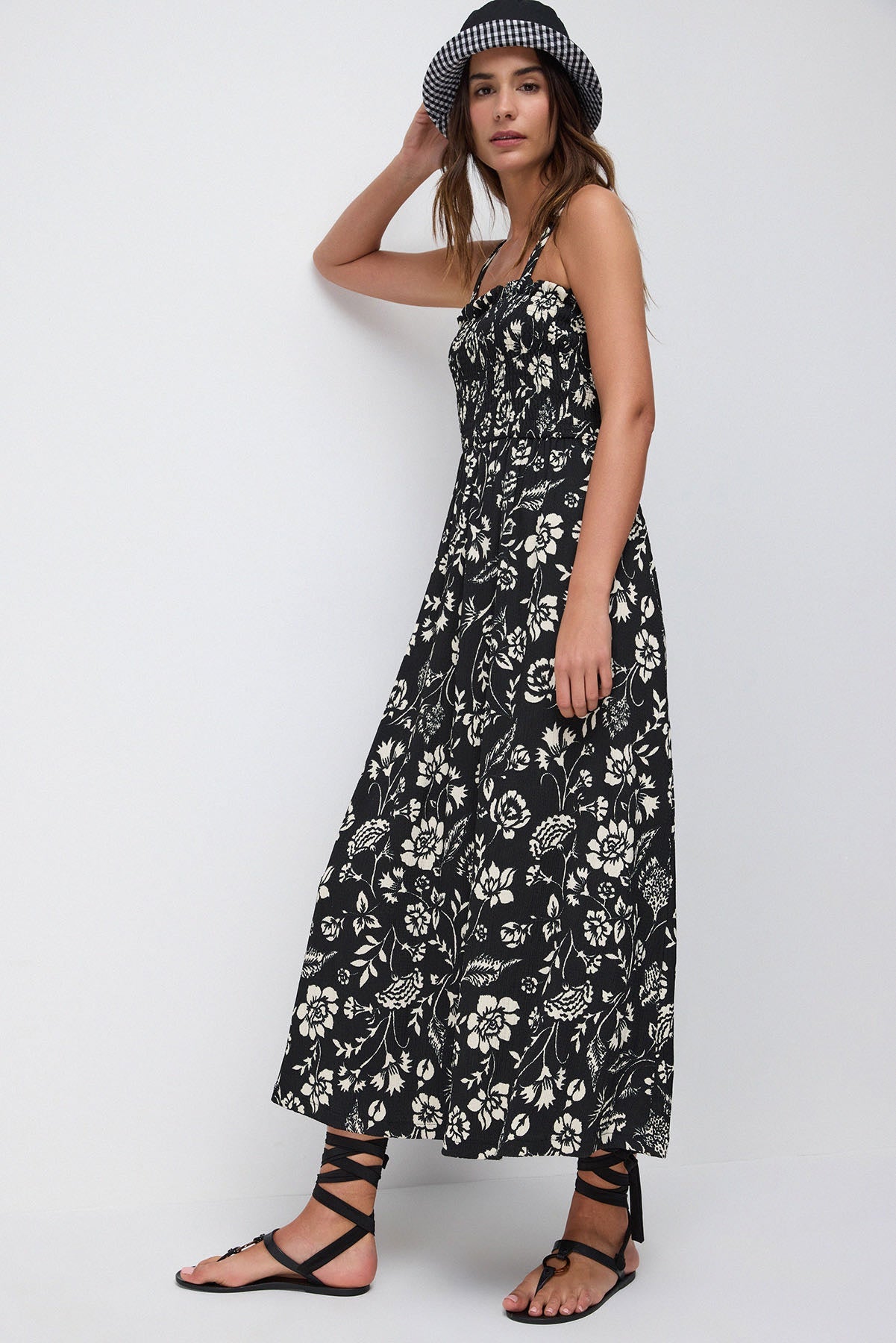 Trägerloses langes Kleid
