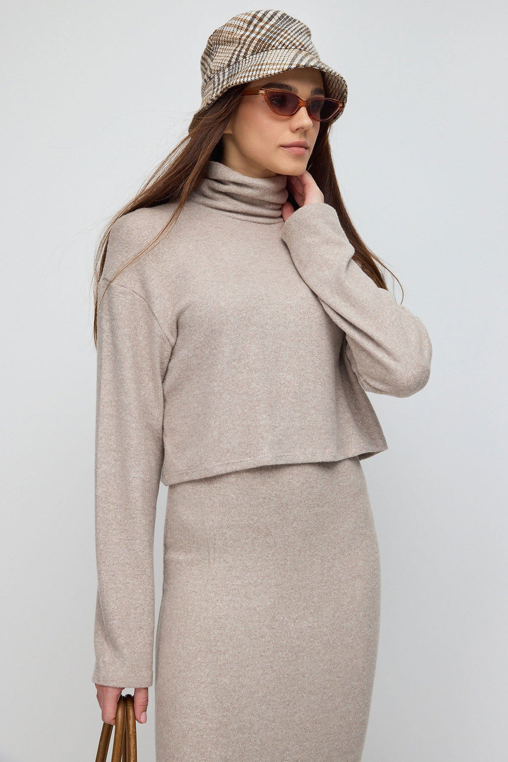 Oversize-Pullover mit hohem Kragen