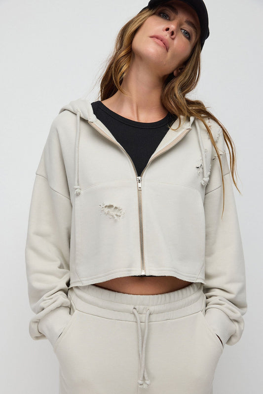 Kapuzen-Crop-Sweatshirt