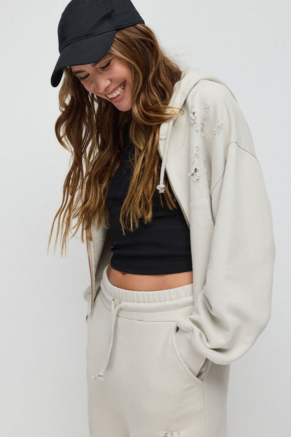 Kapuzen-Crop-Sweatshirt