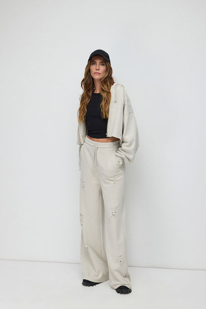Kapuzen-Crop-Sweatshirt