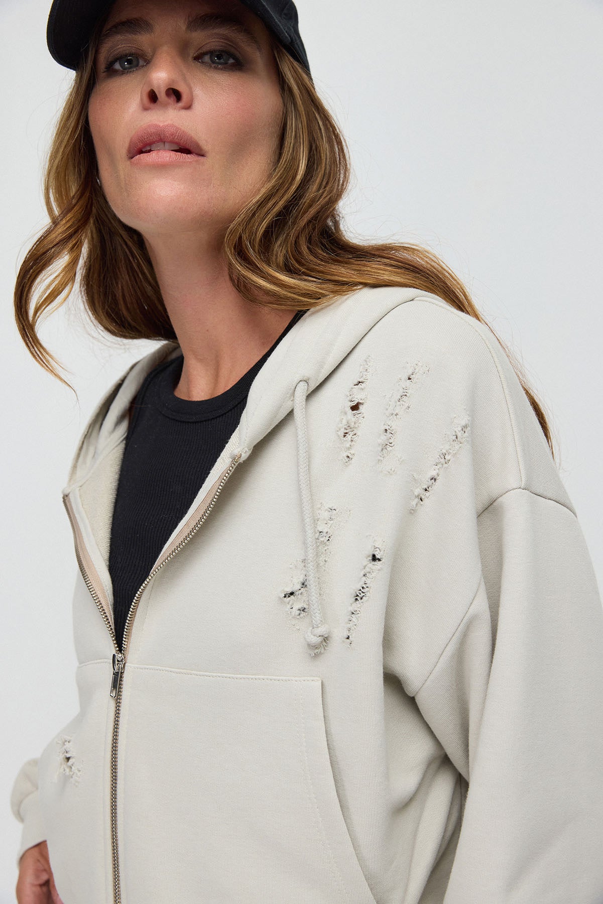 Kapuzen-Crop-Sweatshirt