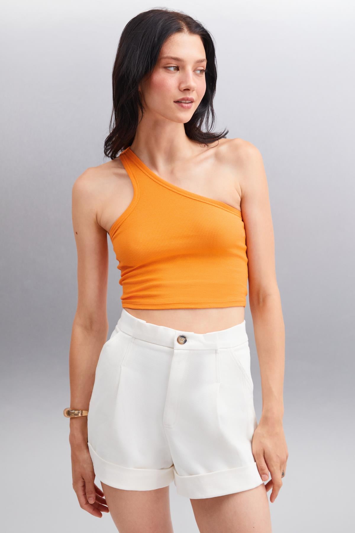 ETHIQUET DIVINA Damen Bio-Baumwoll Bluse Orange
