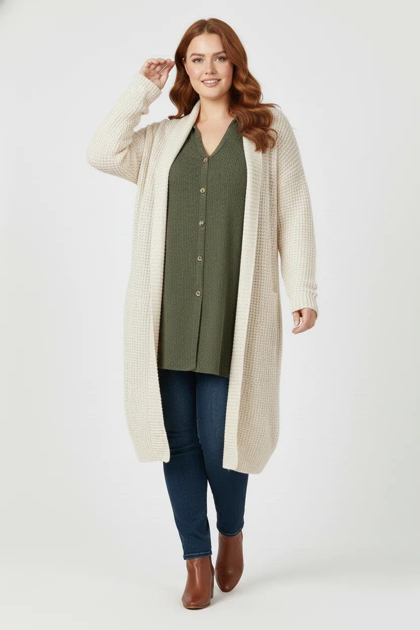 Ärmellose Bluse mit Struktur