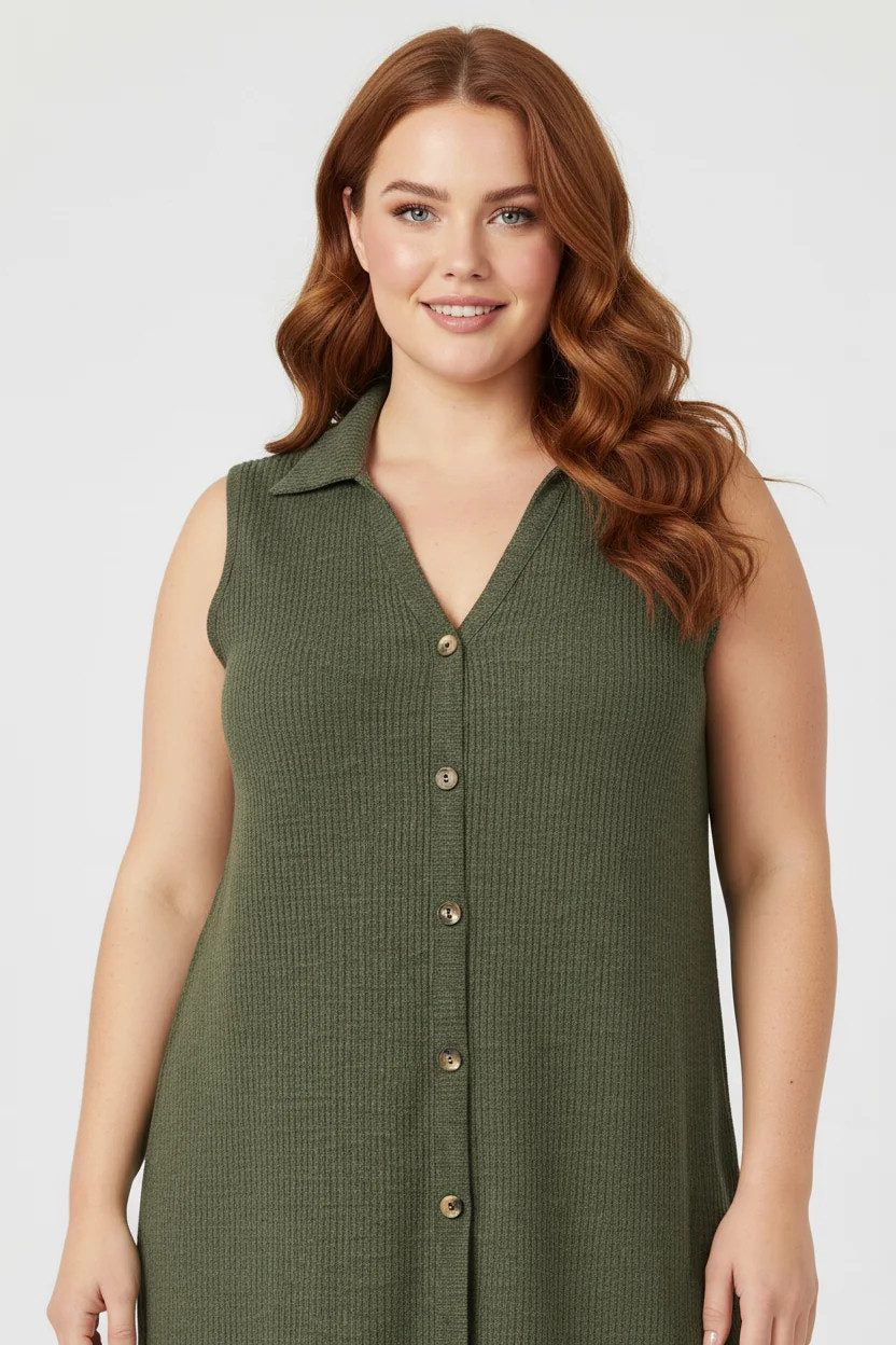 Ärmellose Bluse mit Struktur