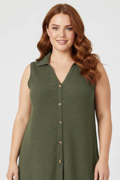 Ärmellose Bluse mit Struktur