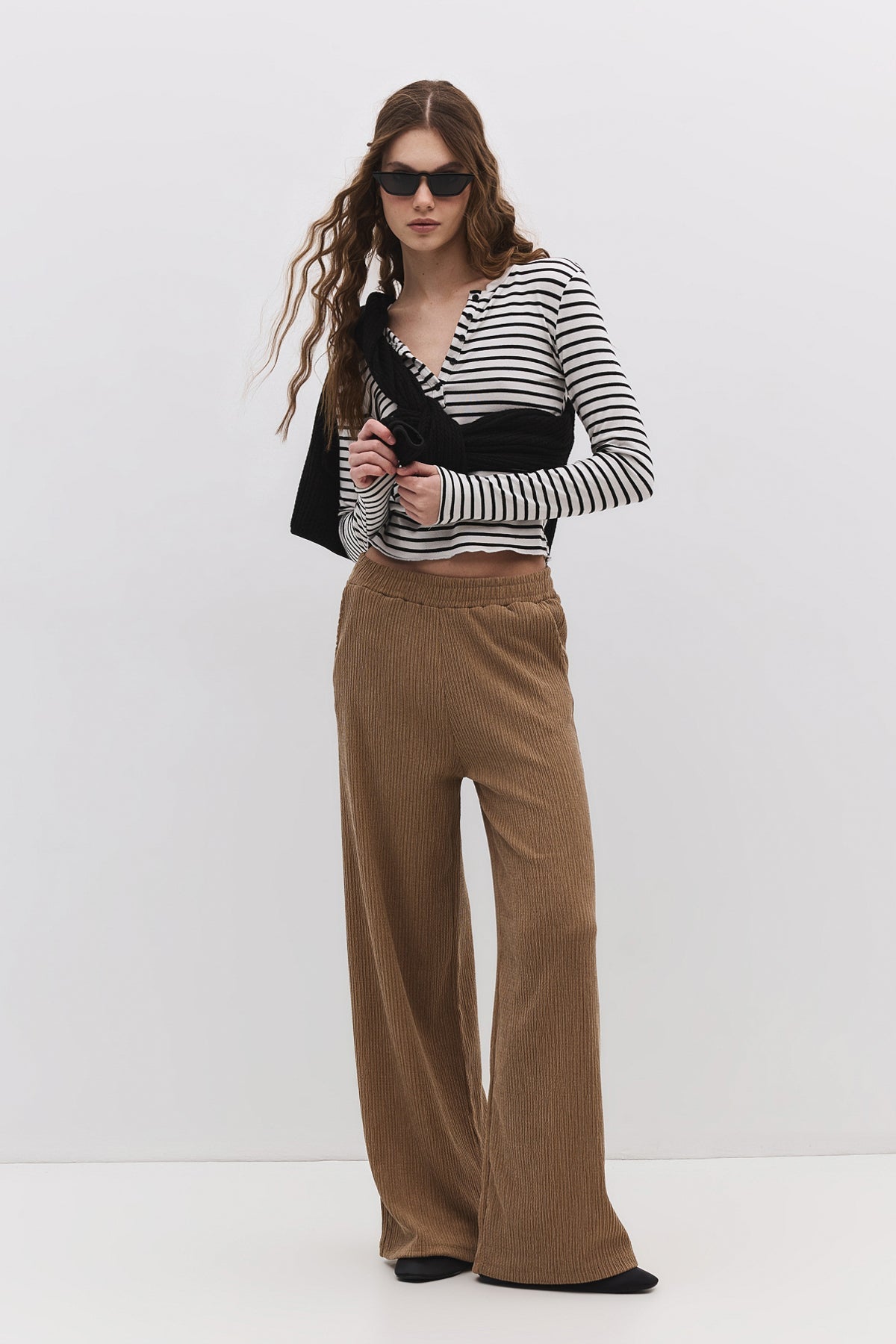 Bequeme Hose mit Struktur