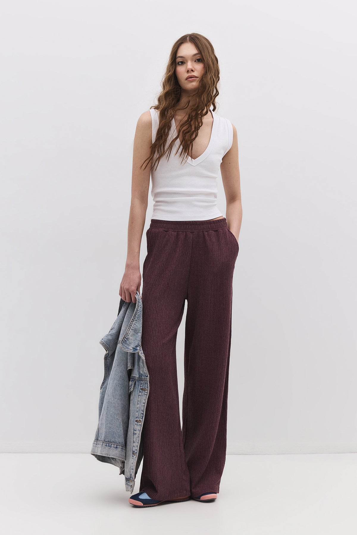 Bequeme Hose mit Struktur