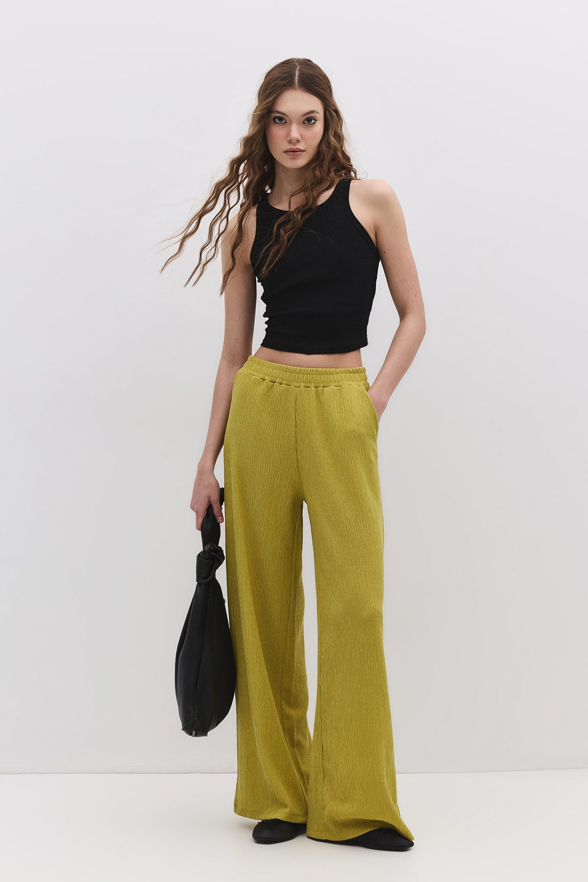 Bequeme Hose mit Struktur