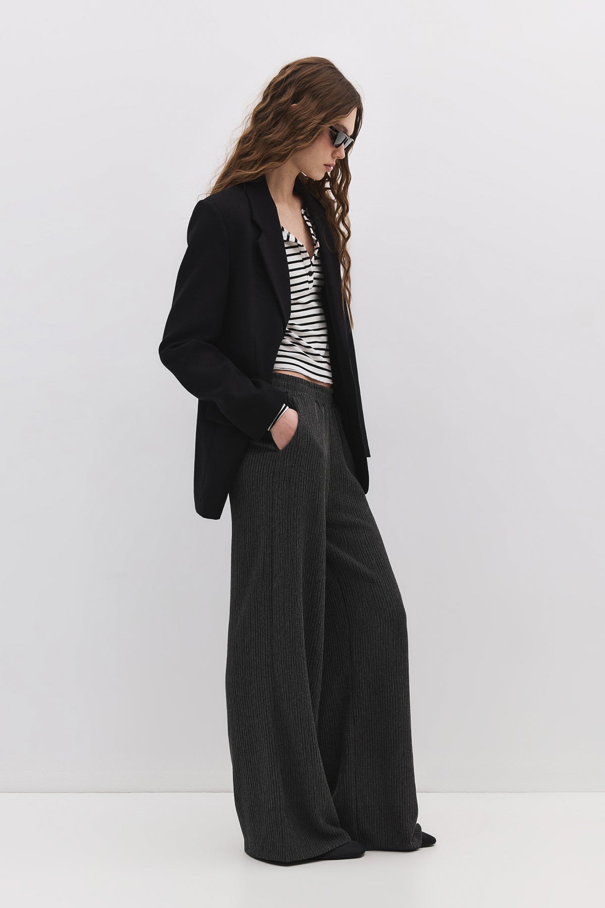 Bequeme Hose mit Struktur