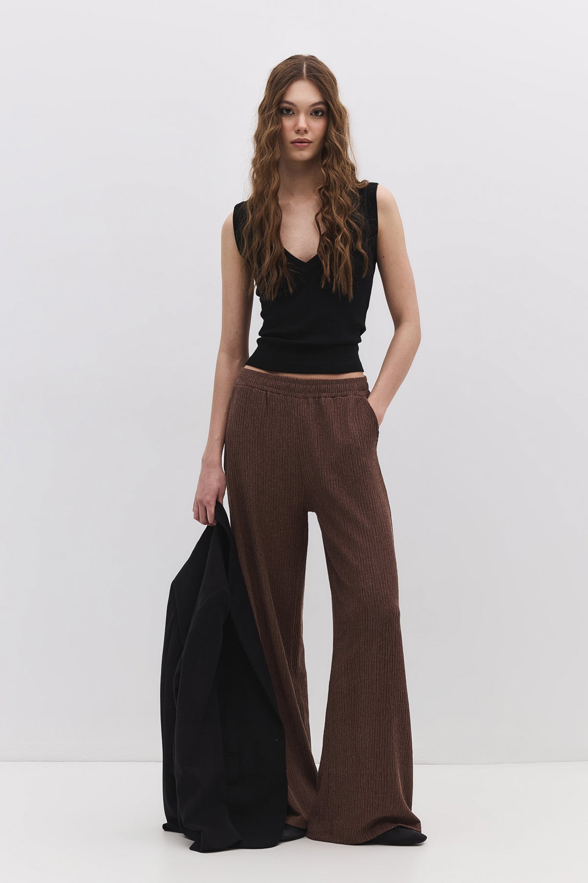 Bequeme Hose mit Struktur